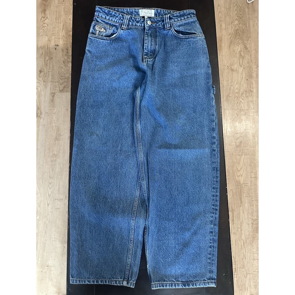 90’s Y2K Idealism Blue Jeans OG Denim Mens Small Baggy Skater Carpenter Sz 32 - Picture 2 of 10